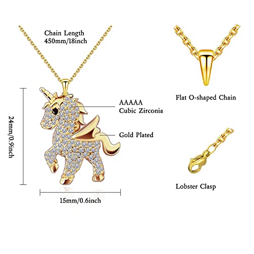 Gold Plated Unicorn Necklace 