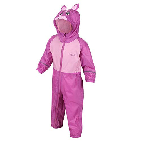 Regatta Charco' Waterproof  Unicorn Puddle Suit | Overtrousers | Pink