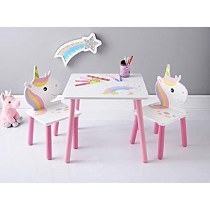 Unicorn table and chair set for kids