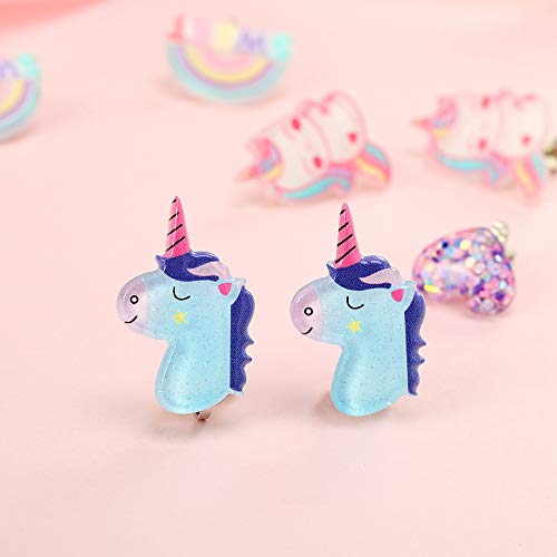 Unicorn Clip On Earrings For Kids 