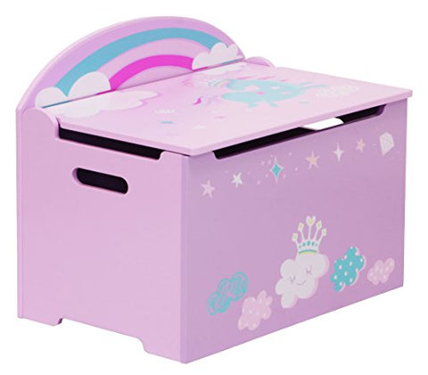 Childrens Unicorn & Rainbow Toy Box Lilac