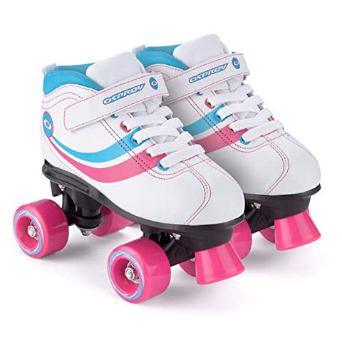 Osprey Disco Quad Roller Skates | Retro Roller Skates | Kids & Adults | White, Pink, Blue