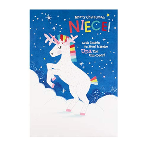 Christmas Activity Card For Niece | Unicorn Finger Puppet Design | Hallmark