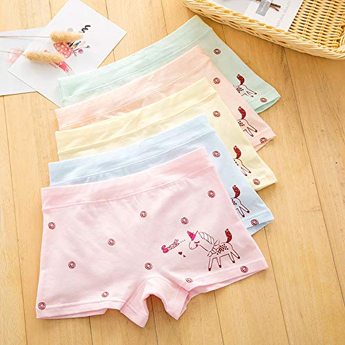 Toddler Girl Unicorn Underwear | 5 Pack Cotton Boxer Shorts | 4-6 Years