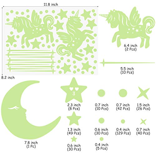 Glow in The Dark Unicorn & Stars Wall Stickers | Kids Bedroom