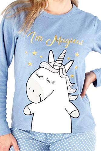 Ladies/Women's Magical Unicorn Fleece Long Sleeve Pyjamas Pyjama PJ Se ...