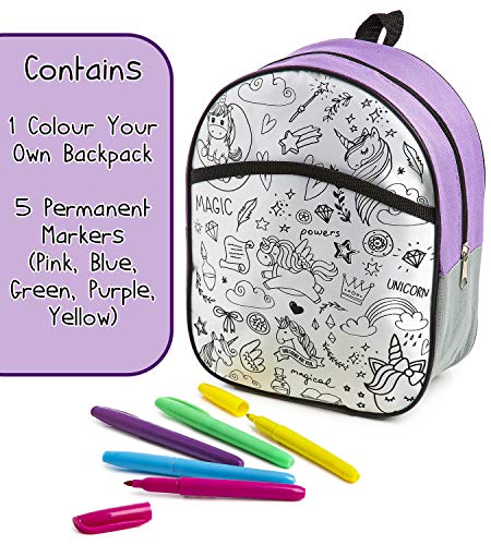 Colour Your Own Unicorn Bag Craft Gift With Felt Tip Pens