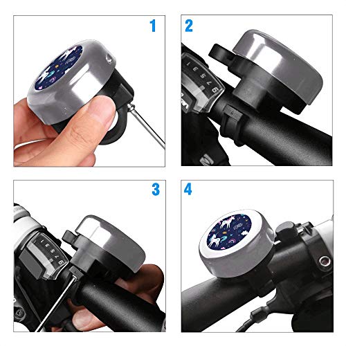 Unicorns Bike Bell Bicycle Bell, Bike Bells Suitable for All People, Crisp Loud Melodious Sound, Mountain Bike Bell, Road Bike Bell - Silver.