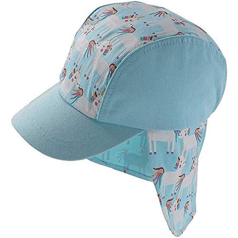 Kids Sun Hat Unicorn Design Turquoise 