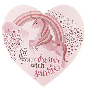 Wooden Unicorn Hanging Heart Sign - Fill Your Dreams With Sparkle Plaque