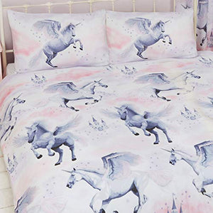 Stardust Unicorn Double Duvet Cover and Pillowcase Set | Bedding 