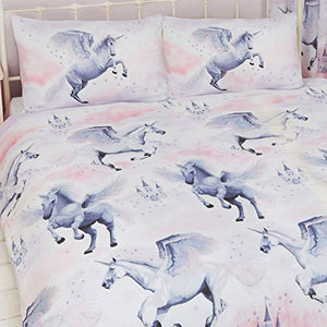 Stardust Unicorn Double Duvet Cover and Pillowcase Set Bedding