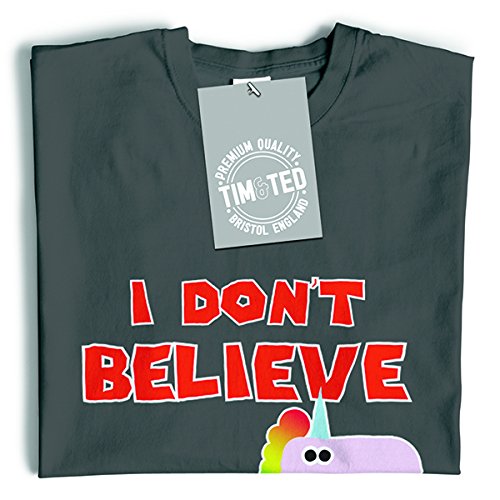 Tim and Ted I Don't Believe In Humans Always Be A Unicorn Fantasy Girly Cute Magic Mythical Cool Geeky Funny Slogan Design Birthday Womens Ladies T-Shirt Cool Birthday Gift Present