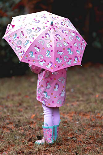 Girls Pink Unicorn Style Waterproof Rain Coat 