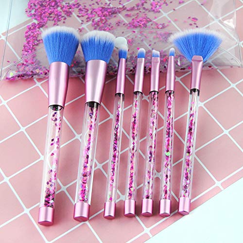 Pink Glitter Confetti Make Up Brush Set