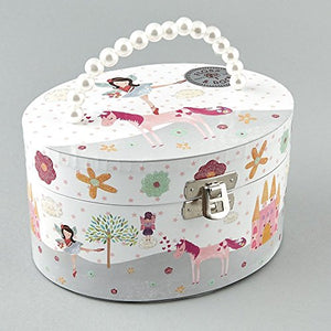 Oval Fairy and Unicorn Musical Jewellery Box with Handle by Floss & Rock