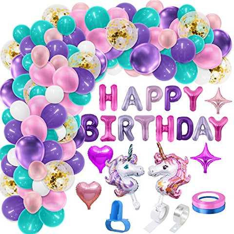 Unicorn Balloon Arch Garland Kit | 114pcs | Party Balloons Decorations 