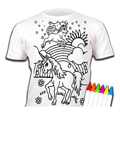 unicorn t shirt colour in with pens