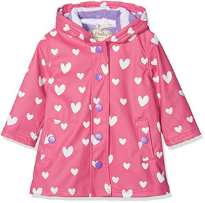 Hatley Girls Splash Rain Coat | Hearts |  Pink 