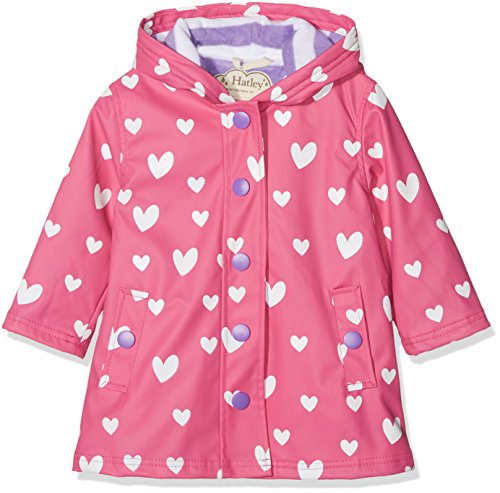 Hatley Girls Splash Rain Coat | Hearts |  Pink 