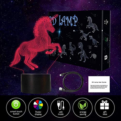 3D Unicorn Night Light 