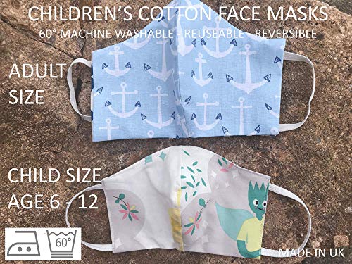 Children's Breathable Unicorn Face Mask | Face Covering | Ages 6 -12 years | Reusable Washable | Made in UK,