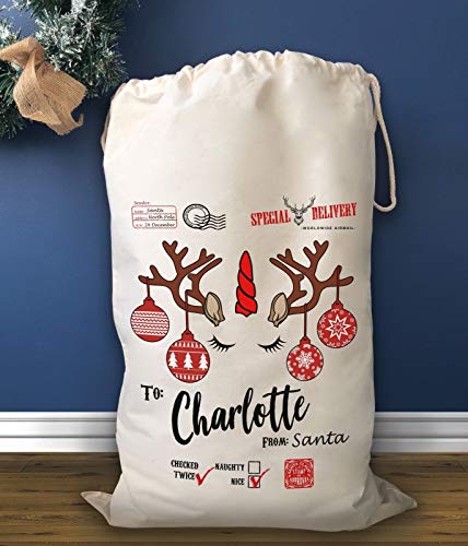 Personalised Unicorn Christmas Sack For Toys & Gifts 