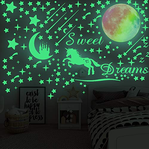 Sweet Dreams Unicorn & Stars Stickers Glow In The Dark 