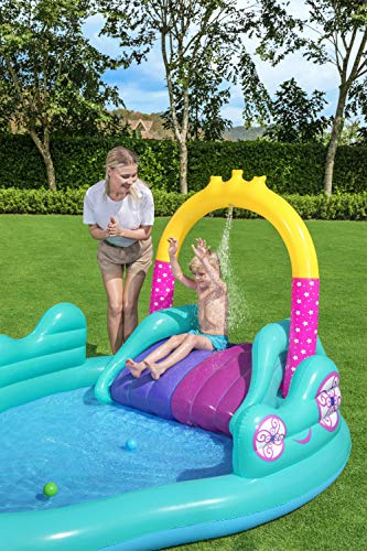 Unicorn Paddling Pool With Water Slide 