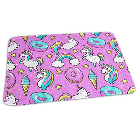 Cute Unicorn Donuts Baby Changing Mat For Travel 27.5x19.7 inch