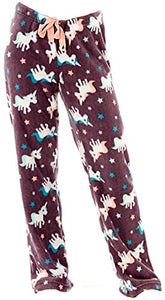 Ladies Unicorn Super Soft Fleece Loungewear Pyjama Bottoms | Women's 