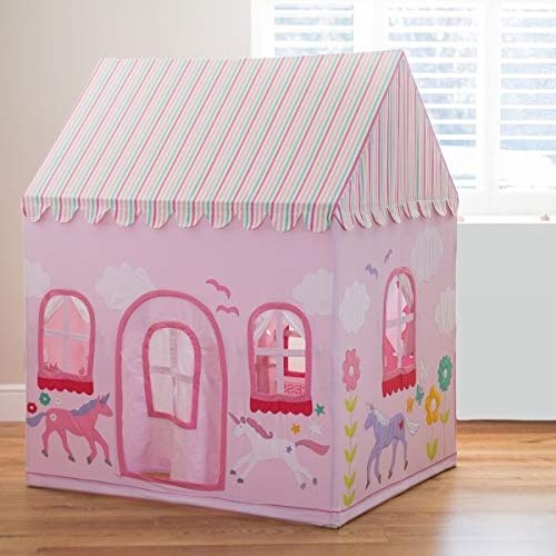 Pink unicorn play house tent personalised name