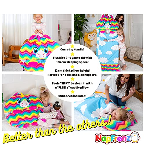 Multi-Coloured Unicorn Sleeping Bag With Pillow For Kids 