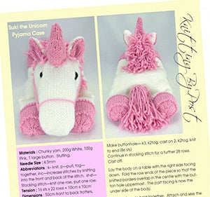 Unicorn Knitting Pattern | Suki The Unicorn Pyjama Case | Knitting By Post