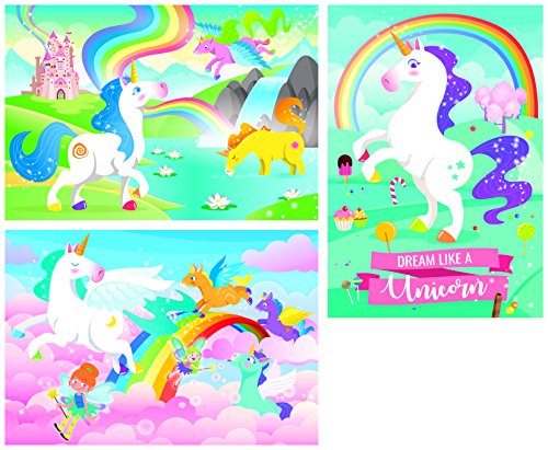 Unicorn Puzzles 3 x 48 Pieces Multi-Coloured