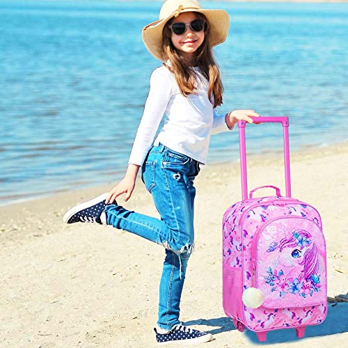 Girls Pink Suitcase | Unicorn Design 