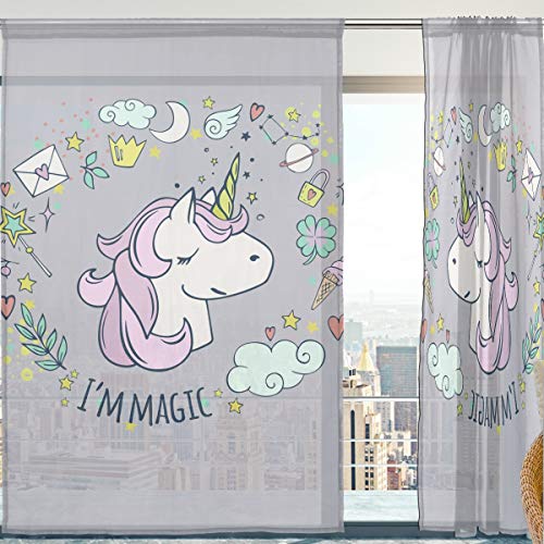 I'm Magic Grey Unicorn Curtains 