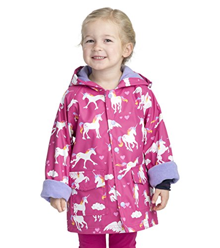 Hatley Girl s Printed Raincoat Rainmac Pink Rainbow Unicorns For Kids