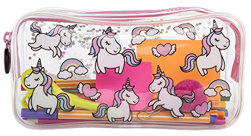 Clear See Through Unicorn Pencil Case For School