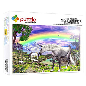 Rainbow Unicorn Fantasy Animal 1000 Piece Jigsaw Puzzles For Kids & Adults | 15x10 Inches