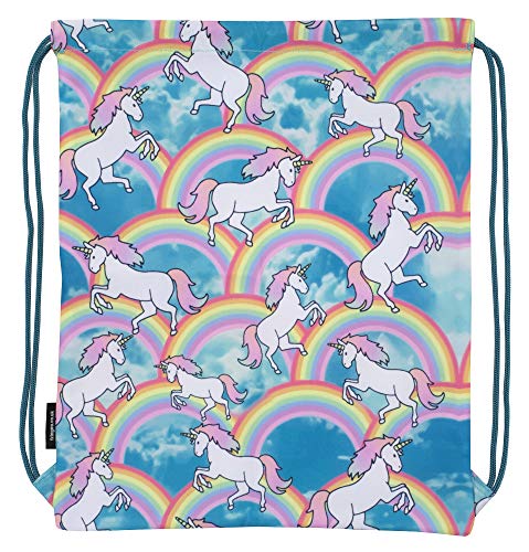 Unicorn & Rainbows Clouds Drawstring Bag Kids