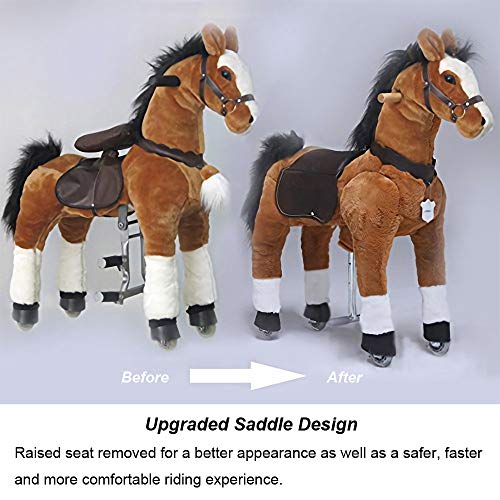 UFREE Unicorn With Horn, Unique Rocking Horse, Plush Toy Pony Like Real, Present for Kids 3 to 6 Years
