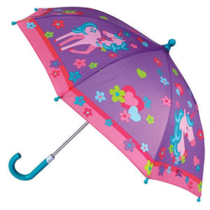 Multicoloured Unicorn Design Umbrella | Unicorn Flowers & Hearts 