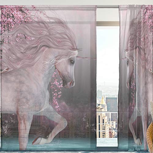 Unicorn Sheer Voile Curtains 