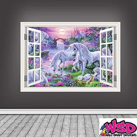 unicorn window large sticker decor 