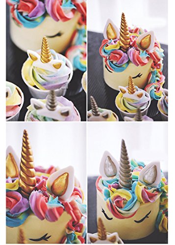 Gold Unicorn Cake Topper Set