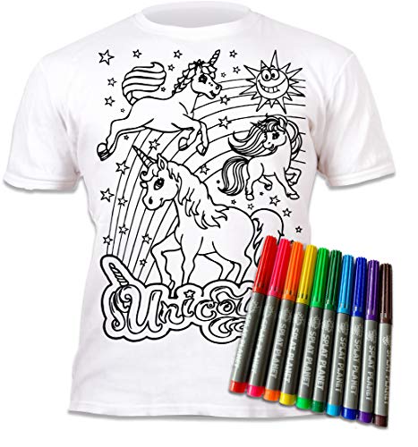 Colour your own Unicorn T-Shirt kids 