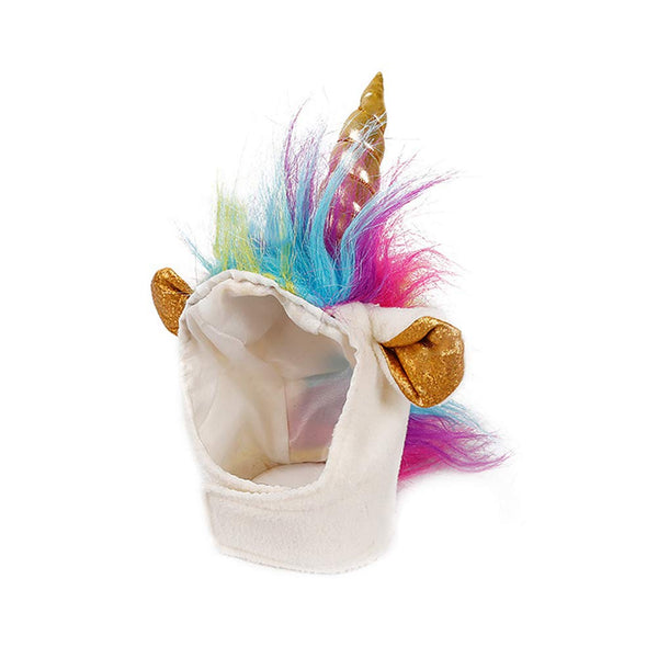 Unicorn Head - Cute Puppy Pet Costume with Gold Horn
