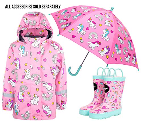 Unicorn Pattern Girls Waterproof Rain Jacket 