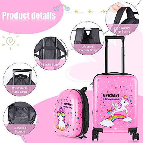Unicorn Kids Luggage Set | Pink 